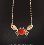 Cute Red Little Crab Element Clavicle Chain