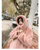 Faux fur mink women plush coat