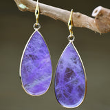 Vintage Tigereye Long Water Drops Earrings