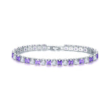 Electroplated Real Platinum Long-lasting Color-retaining Square Diamond Bracelet