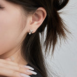 Micro Pearl Pendant X-shaped Female Earrings