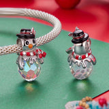 Original Christmas Snowman S925 Sterling Silver Beads Winter Christmas Atmosphere DIY Bead Ornament Accessories