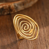 Geometric Spiral Laid Open Ring For Men And Women Retro High Sense