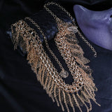 Gute Heavy Industry Waist Chain Multi-layer Golden Leaves Tassel Han Chinese Clothing Retro Ethnic Style Waist Decorations