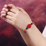 Year Of Birth Cinnabar Rose Pendant Necklace Women's Sweater Chain Short