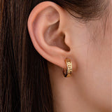 Retro Ethnic Style Earrings Women's Electroplated Gold Tibetan Silver Great Wall Pattern