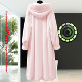 Loose Plus Size Long Leopard Print Fur Coat