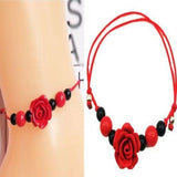 Year Of Birth Cinnabar Rose Pendant Necklace Women's Sweater Chain Short