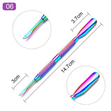 1pcs Double-ended Stainless Steel Cuticle Pusher Dead Skin Push Remover For Pedicure Manicure Nail Art Cleaner Care Tool
