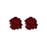 Ankela Red Camellia Stud Earrings Female High Sense Niche