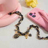 Dripping Oil Love Heart Flowers Rope Necklace Female