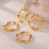 European And American Titanium Steel Metal Texture U-shaped Twisted Earrings