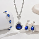 Red Sapphire Blue Water Drop Pendant Affordable Luxury Style Design Niche Trendy Suit
