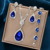 Red Sapphire Blue Water Drop Pendant Affordable Luxury Style Design Niche Trendy Suit