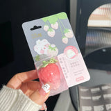 1pc Strawberry Keychain Warming Lip Balm Long Lasting Natural Pink Lipstick Tint Color Changing Lipstick Fruity Lips Care Makeup