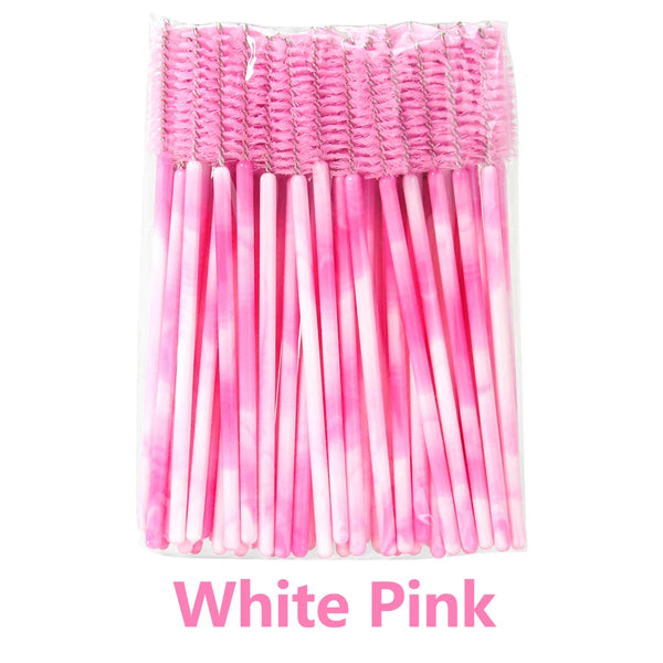 ANNAFRIS 50Pcs  Disposable Eyelash  Brush Soft Head Crystal Eyebrow Brush Lash Extension Brush  Mascara Wand Makeup Tool