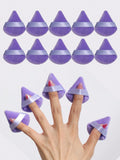 10pcs Triangle Shape Velvet Powder Puffs, Soft Makeup Blender Sponges For Face Contouring, Eyes & Corners