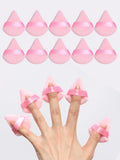 10pcs Triangle Shape Velvet Powder Puffs, Soft Makeup Blender Sponges For Face Contouring, Eyes & Corners