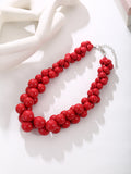 Red Handmade Beads Necklace Hot Sales Resin Necklace Beach Style Gift for Girls