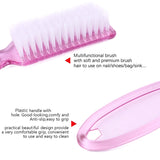 4Pcs Transparent Nail Brush Cleaning Brushes Plastic Handle Grip Multifunctional Brush Cleaner Scrubbing Pedicure For Manicure