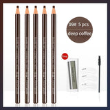 6 Colors Option Eyebrow Pencil Waterproof and Non-smudge Genuine Wood Hard Core Wholesale Wood Eyebrow Pencil Eyebrow Pen Golden