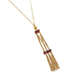 Cross-border hot-selling personality design style accessories agate string beads tassel pendant titanium steel jewelry set