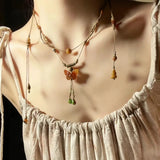 Chinese Style Bead Butterfly Pendant Tassel Necklace Fashionable New Jewelry Accessory