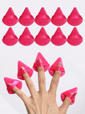 10pcs Triangle Shape Velvet Powder Puffs, Soft Makeup Blender Sponges For Face Contouring, Eyes & Corners
