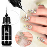 BORN PRETTY 10g Gel Nail Glue for Rhinestones for Nails Super Adhesive NO Wipe Nail Gem Glue 3D Crystals Beads Diamonds Sticker