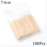 100/50Pcs Orange Wood Nail Sticks Double Sided Cuticle Pusher Remover Rhinestones Dotting Tools Nail Art Manicure Pedicure Care