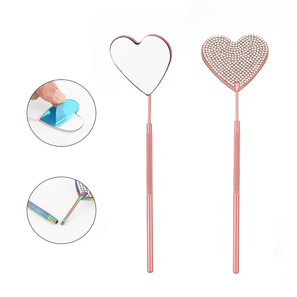 Multifunction Lashes Mirror Stainless Steel Magnifying Mirror For Checking False Eyelashes Extension Lash Makeup Supplies