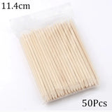 100/50Pcs Orange Wood Nail Sticks Double Sided Cuticle Pusher Remover Rhinestones Dotting Tools Nail Art Manicure Pedicure Care