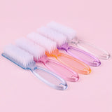 4Pcs Transparent Nail Brush Cleaning Brushes Plastic Handle Grip Multifunctional Brush Cleaner Scrubbing Pedicure For Manicure