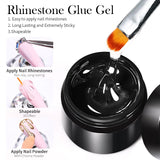 BORN PRETTY 10g Gel Nail Glue for Rhinestones for Nails Super Adhesive NO Wipe Nail Gem Glue 3D Crystals Beads Diamonds Sticker