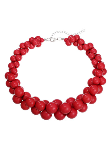 Red Handmade Beads Necklace Hot Sales Resin Necklace Beach Style Gift for Girls