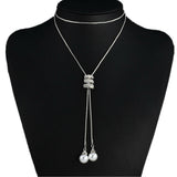 Female Accessories Pearl Necklace Twin High Sense