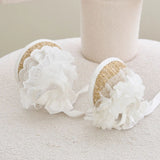 Lace Straw Sun Hat Dog Pet Rope Pig Nose Button Adjustable Hat