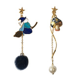 Fashion Cute Asymmetric Magic Witch Earrings