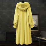 Loose Plus Size Long Leopard Print Fur Coat