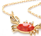 Cute Red Little Crab Element Clavicle Chain