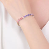 Electroplated Real Platinum Long-lasting Color-retaining Square Diamond Bracelet