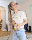 Ladies Coconut Letters Cute Illustration Short Sleeve