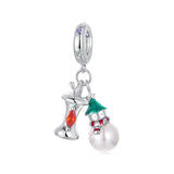 Original Christmas Snowman Diy Pendant Parts Christmas Fairy Tale S925 Sterling Silver