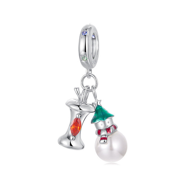 Original Christmas Snowman Diy Pendant Parts Christmas Fairy Tale S925 Sterling Silver