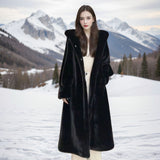 Loose Plus Size Long Leopard Print Fur Coat