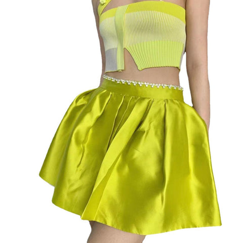 Girls Flower Buds Diamond Waist Skirt Pants Shorts Ladies Loose Sexy Temperament Ladies