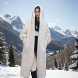 Loose Plus Size Long Leopard Print Fur Coat